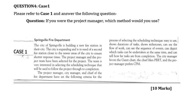 QUESTION4: Case1 Please refer to Case 1 and