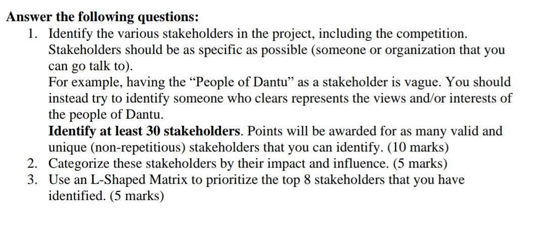 Stakeholder Identification and Analysis A Case