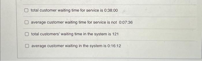 Choose the 2 correct answers A waiting line