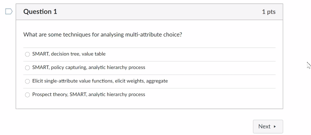 Question 1 1 pts What are some techniques for