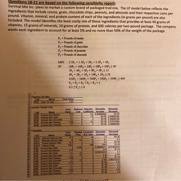 Questions 18-21 are based on the following