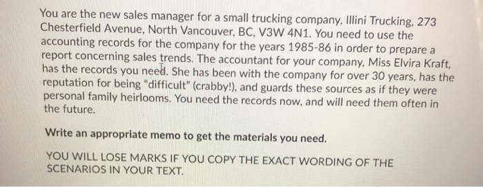 You are the new sales manager for a small