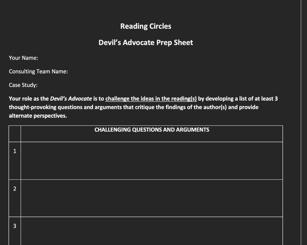 Read the case that is on the first page and then