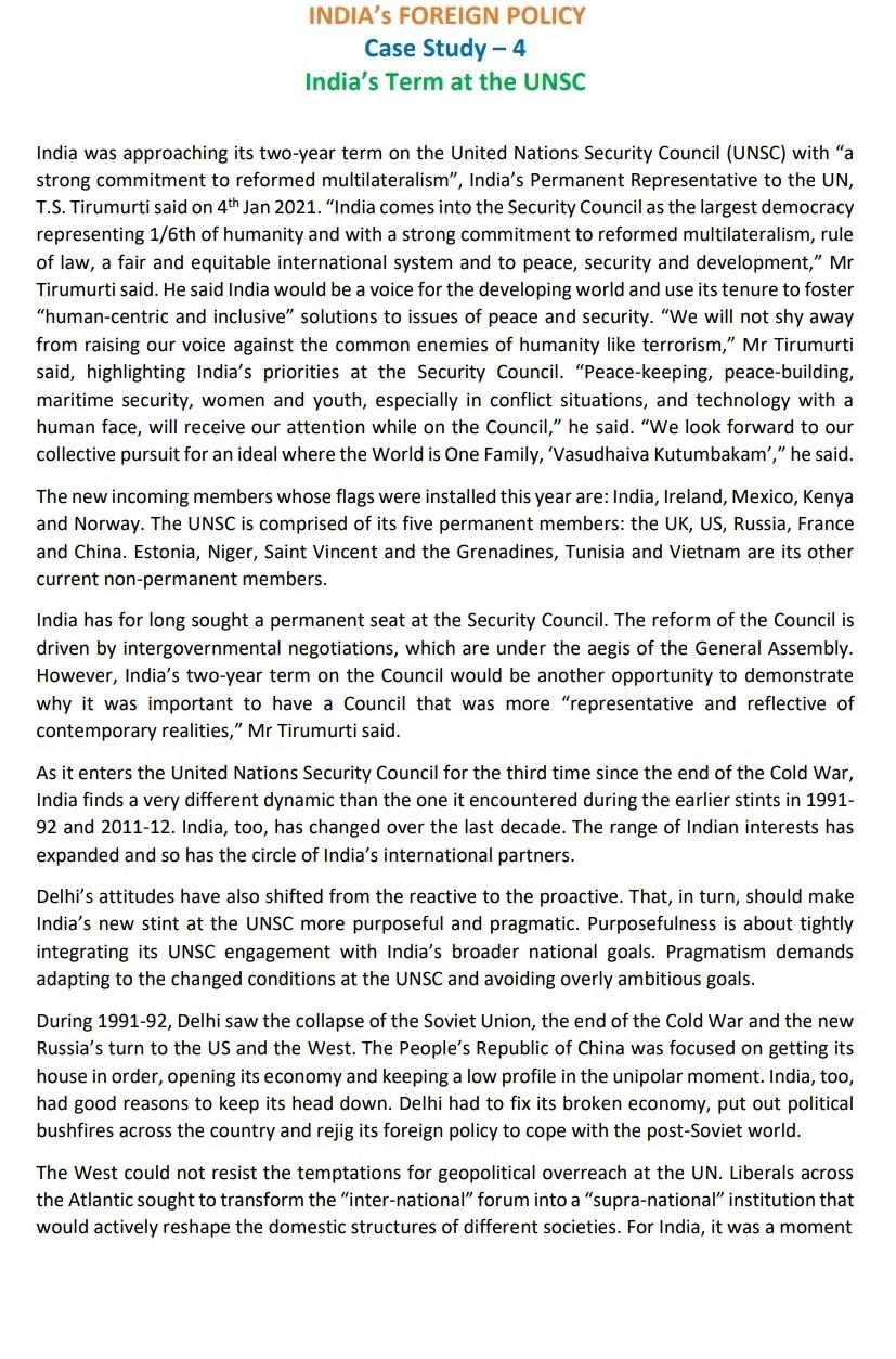 QUESTION : please answer in detail INDIA'S