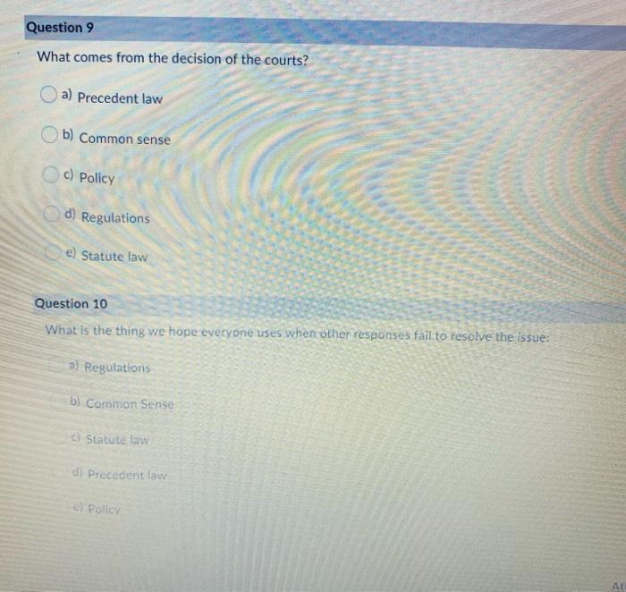 this is for canada custom , mcq Question 9 What