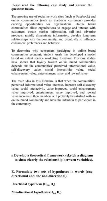 Please read the following case study and answer