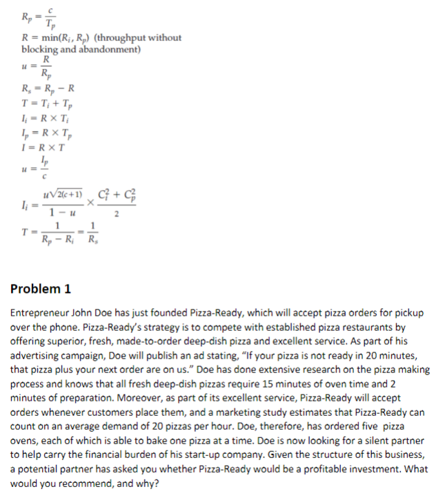 == Rp R = min(Ri, R) (throughput without blocking