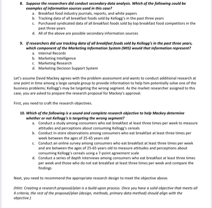 The Situation Kellogg's Kellogg's: From Slumping
