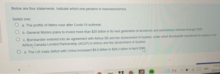 Below are four statements. Indicate which one