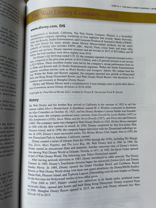 Strategic management please help! bellow is the