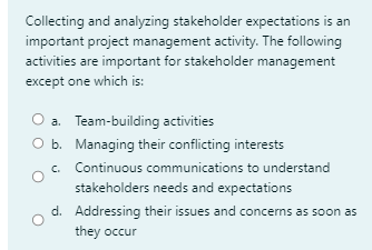 Collecting and analyzing stakeholder expectations