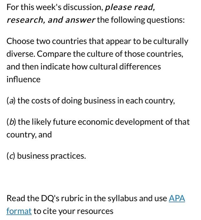 Please cite the sources. For this week's