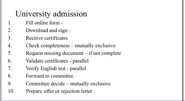 Case analysis 1- Draw the process diagram below