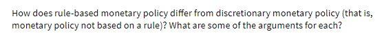 How does rule-based monetary policy differ from