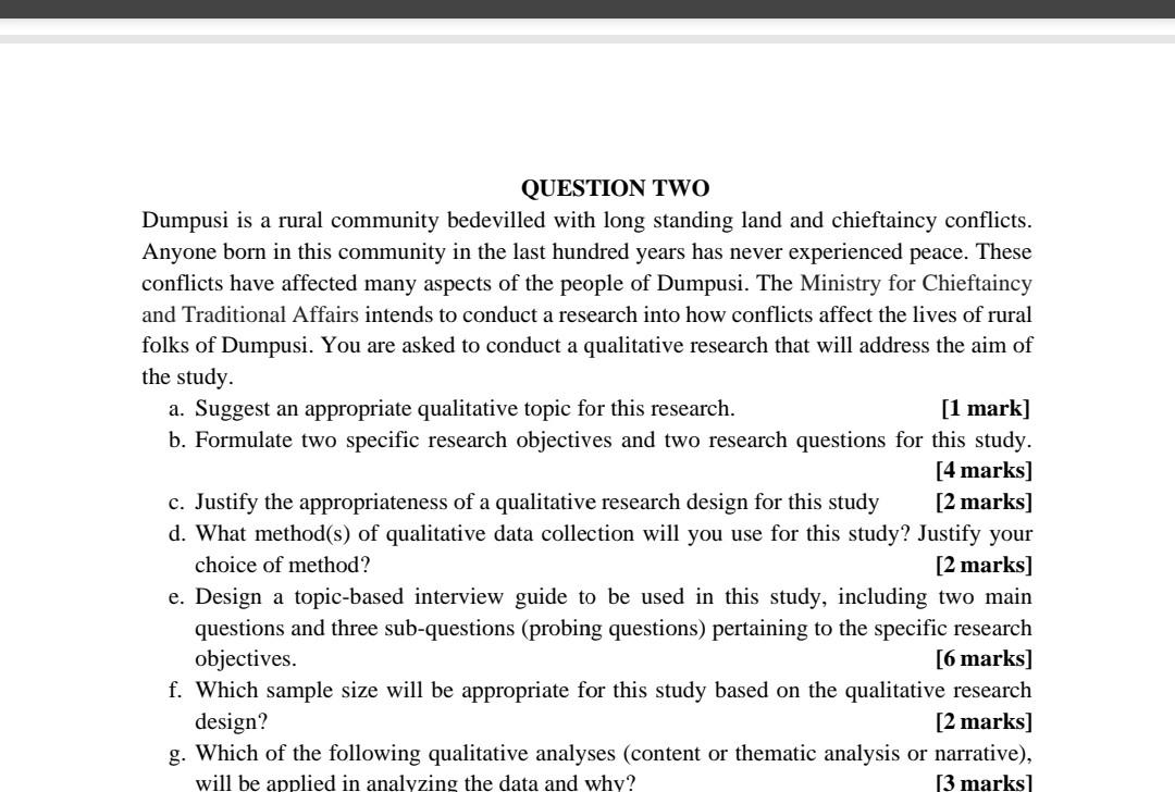 solve from E to F QUESTION TWO Dumpusi is a rural