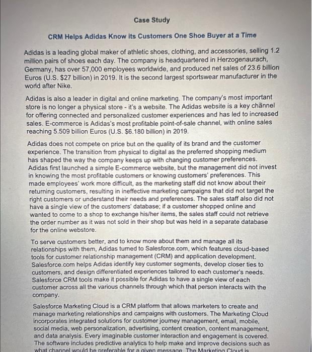 Generic Case Study Questions 1. 2. 3. Describe
