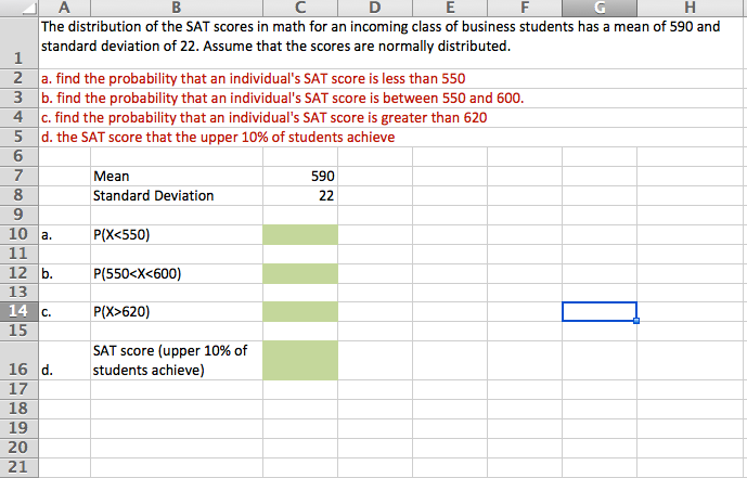 A B C D E F G H The distribution of the SAT