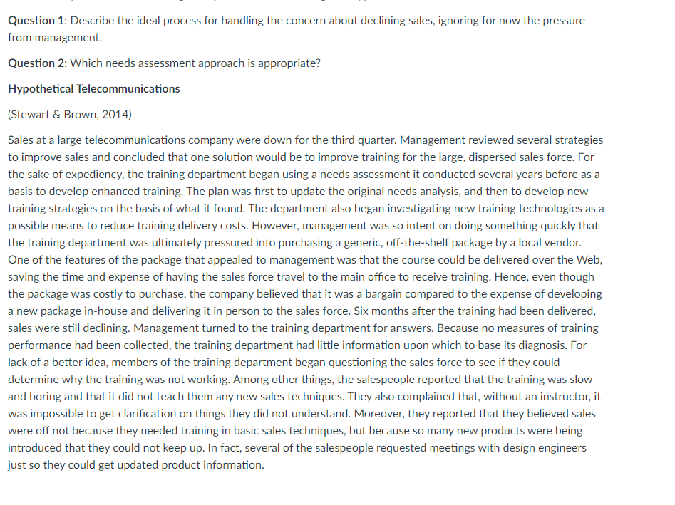 Question 1: Describe the ideal process for