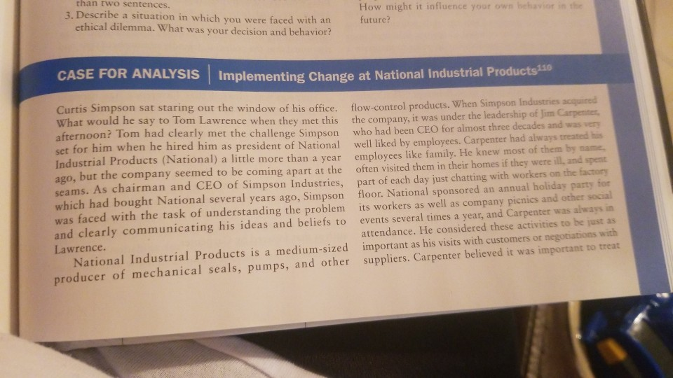 than two sentences. 3. Describe a situation in