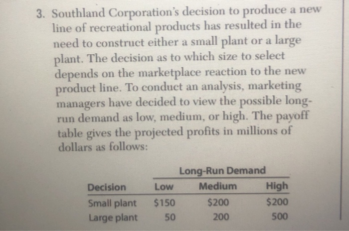 3. Southland Corporation's decision to produce a