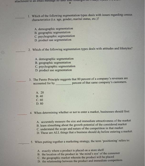 attachment to an email me age title 1. Which of