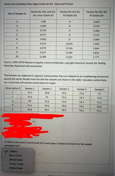 (69.71, 74.14), (69.8, 74.05), (70.46, 73.39), or