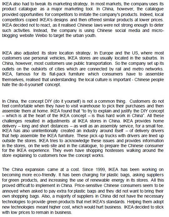 Introduction to International Business. Question