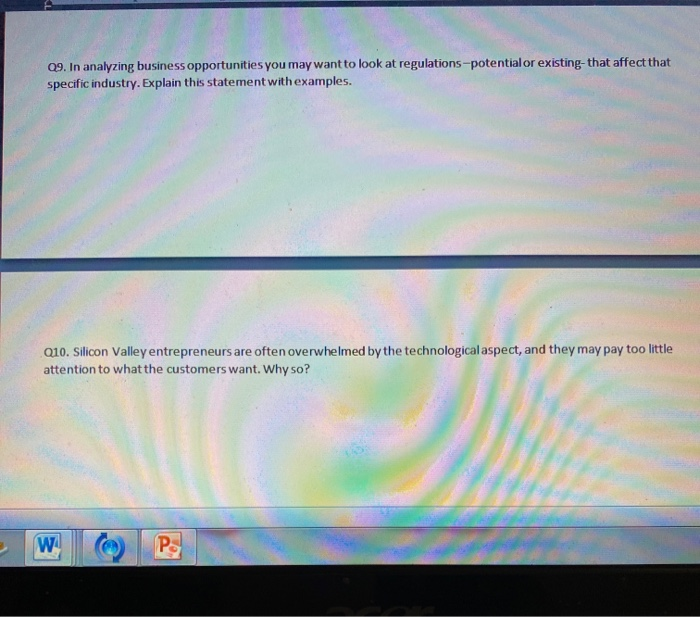 please type the answers entrepreneurship 5620 09.