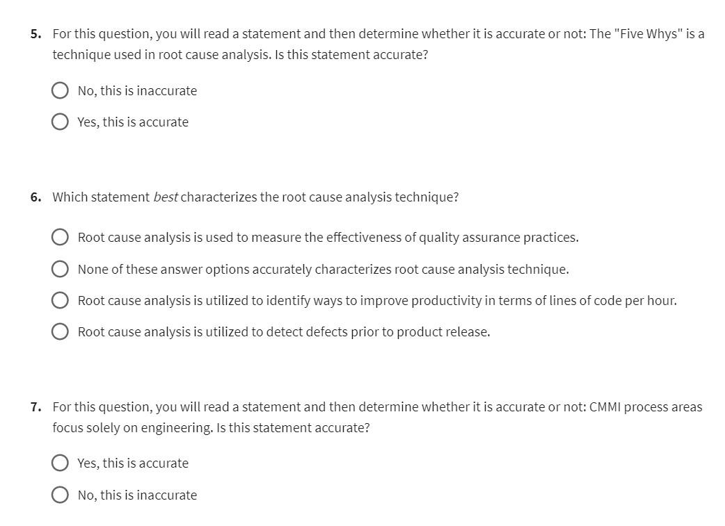 5. For this question, you will read a statement