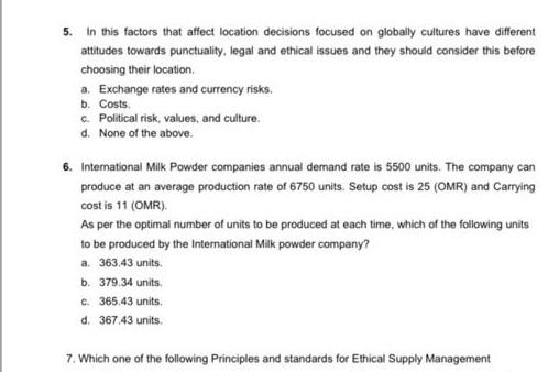 5. In this factors that affect location decisions