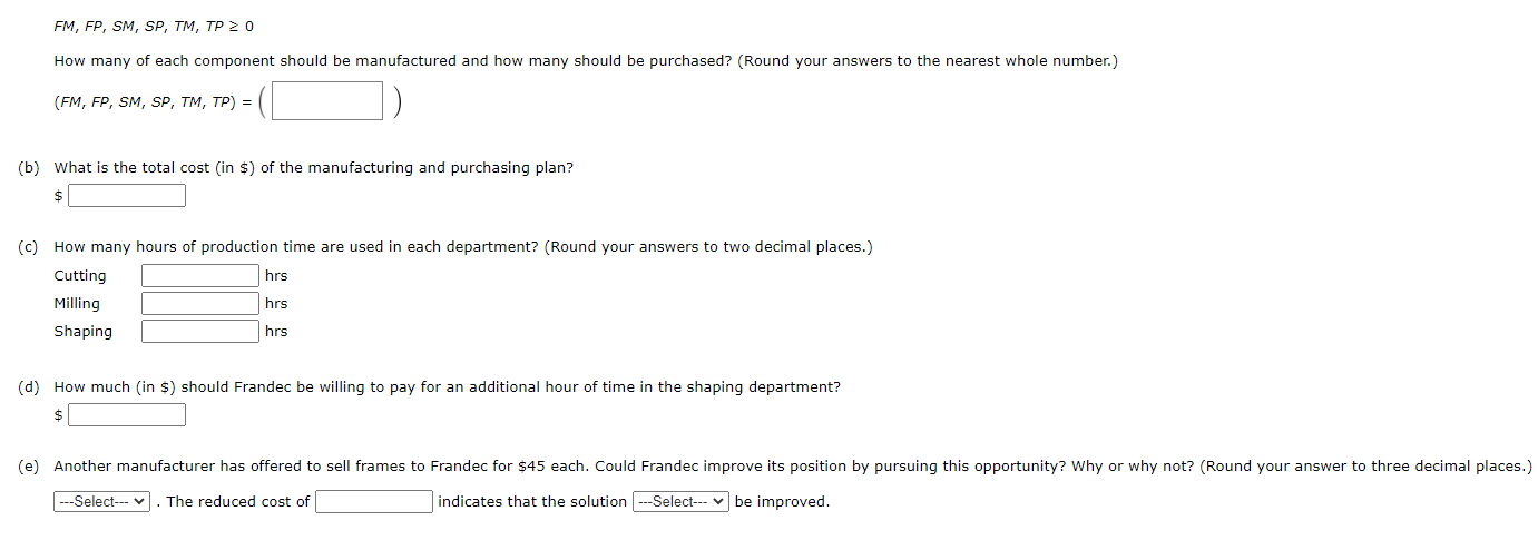 A linear programming computer package is needed.