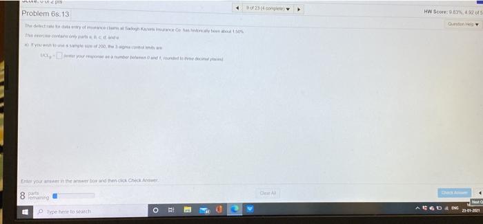 VU Problem s. 13 HW Score: 0.8492015 On - for