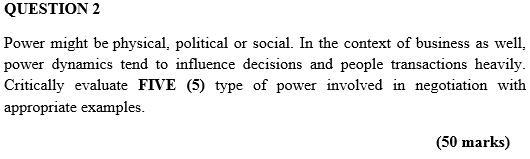 this is a negotiation and conflicts QUESTION 2