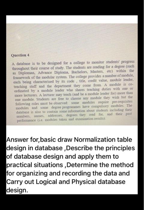 make the ER model Database design principle: 1)