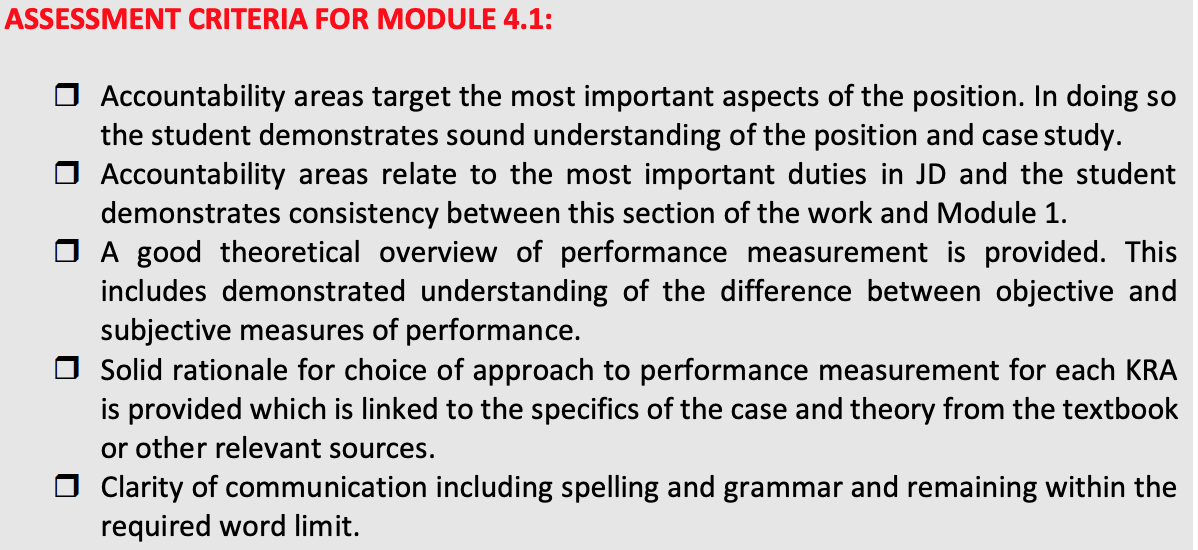 Module 4: Performance Management 4.1: APPROACH TO