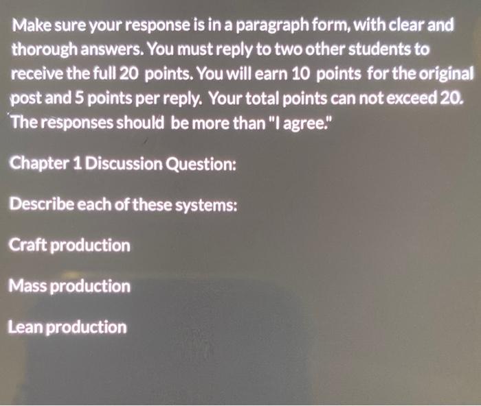 Make sure your response is in a paragraph form,