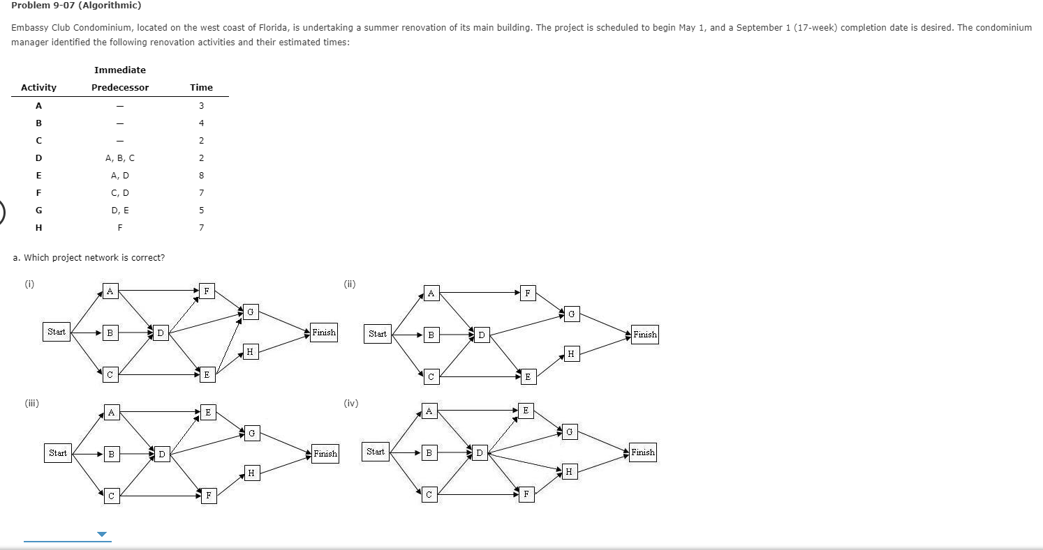 Problem 9-07 (Algorithmic) Embassy Club
