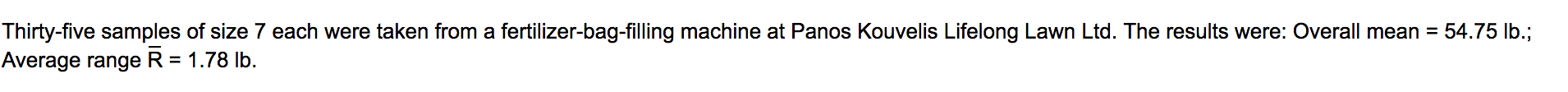 a) for the given sample size, the control limits