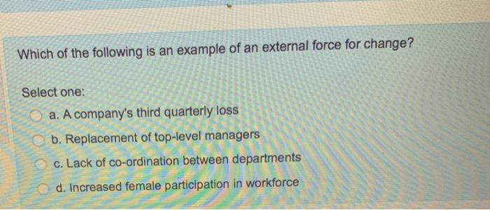 Which of the following is an example of an