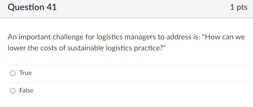 Question 41 1 pts An important challenge for