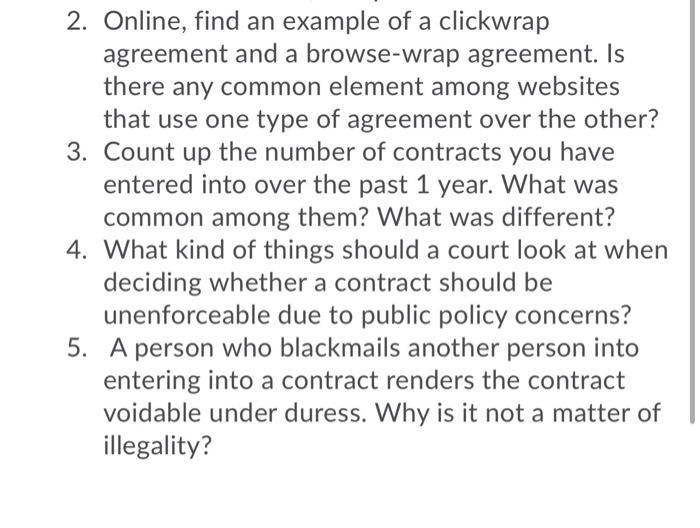 2. Online, find an example of a clickwrap