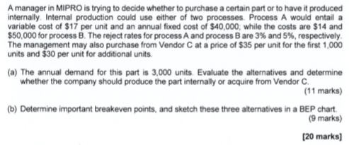 A manager in MIPRO is trying to decide whether to