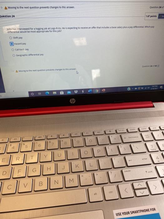 Moving to the next question prevents changes to