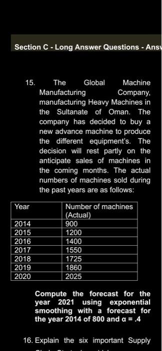 Section C - Long Answer Questions - Ans 15. The