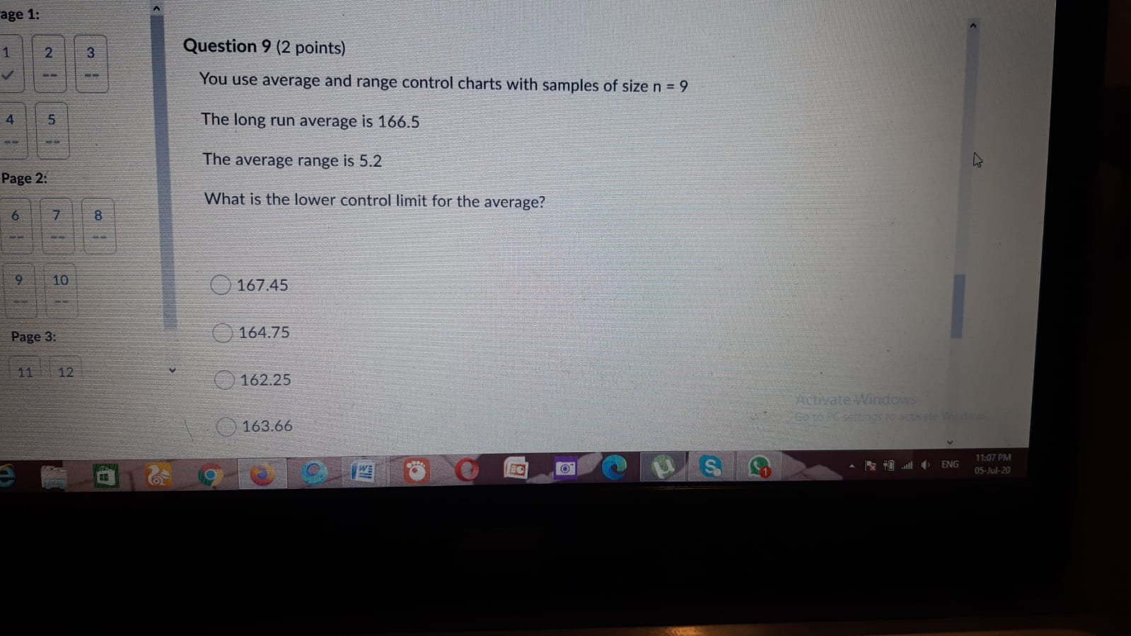 age 1: 1 2 3 Question 9 (2 points) You use