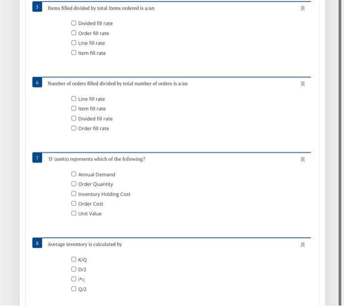 5 Items filled divided by total items ordered is