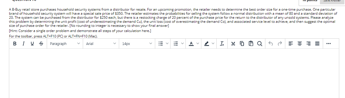 A B-Buy retail store purchases household security