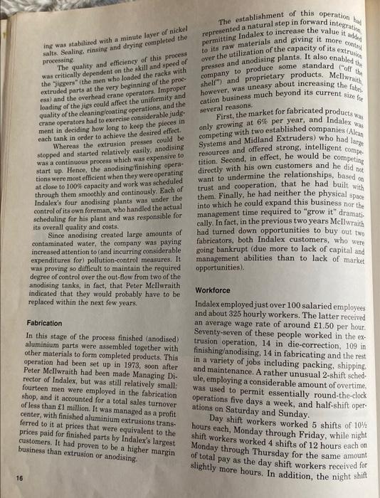 Discuss the following operations categories for