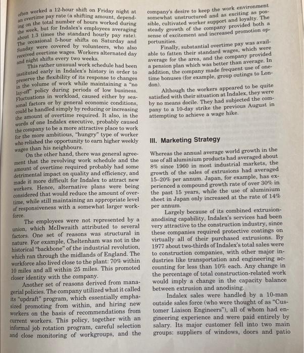 Discuss the following operations categories for