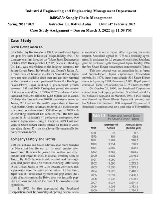 supply chain mangment case study answer the